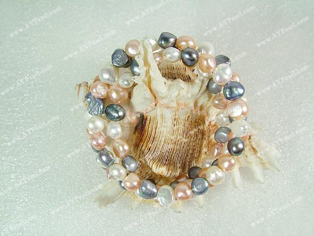 3-colored pearl bracelet