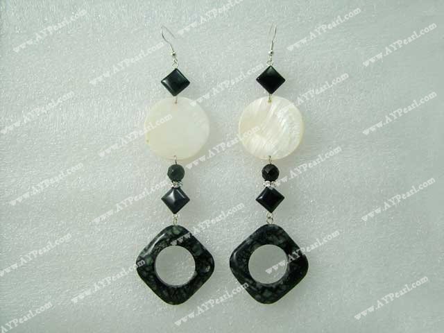 shell stone earrings