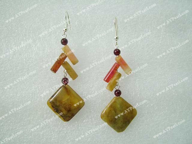 garnet jade earrings