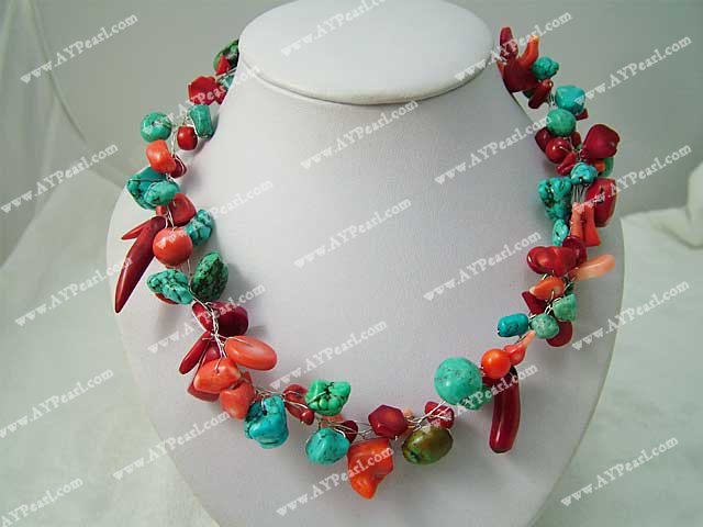 coral turquoise necklace