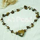 Wholesale Gemstone Jewelry-tiger eye crystal pearl necklace