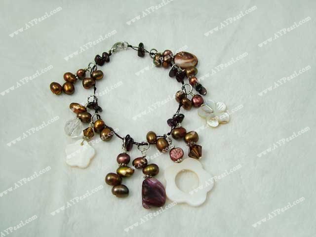 pearl shell crystal bracelet