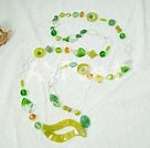 Wholesale Gemstone Necklace-925 silver jade colored glaze crystal necklace