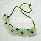 Wholesale Gemstone Necklace-pearl jade necklace