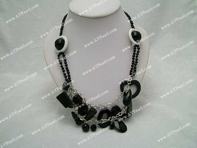 black stone necklace