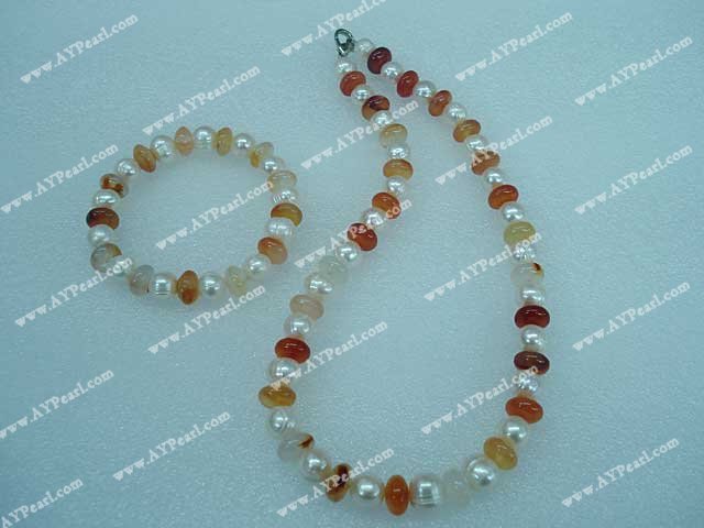 pearl agate necklace\bracelet