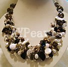 smoky quartz pearl necklace