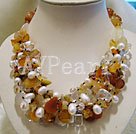 Wholesale Gemstone Necklace-pearl agate crystal necklace