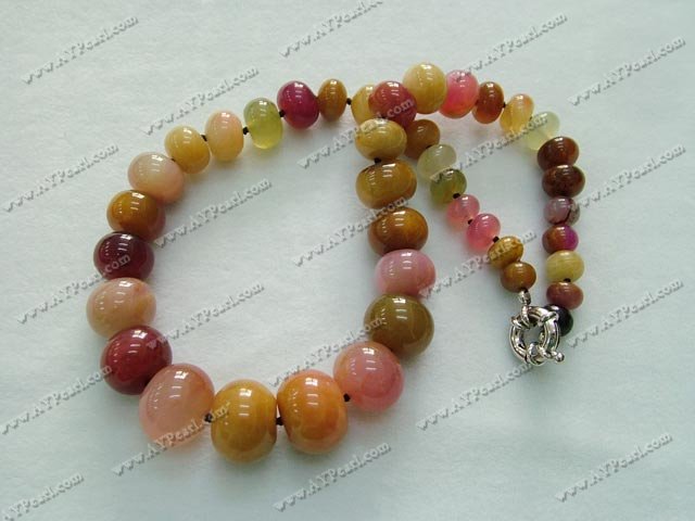 three color jade necklace