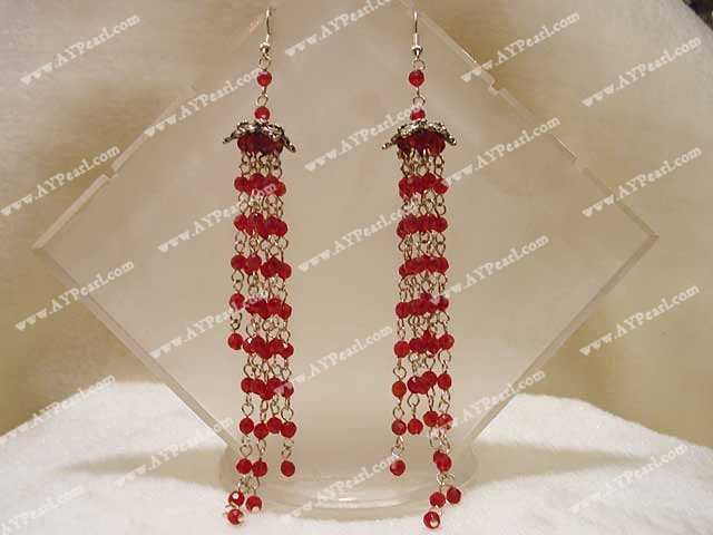 red crystal earring