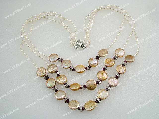 pearl garnet necklace