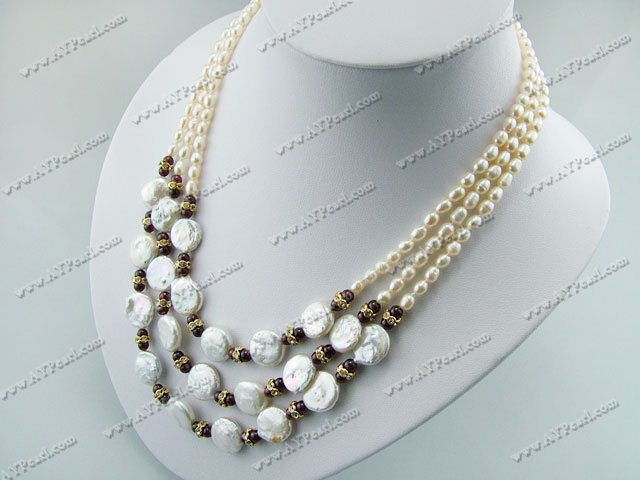 pearl garnet necklace