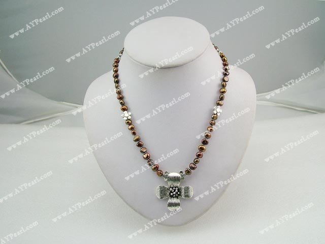 dyed pearl necklace