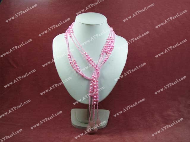 dyed pearl necklace