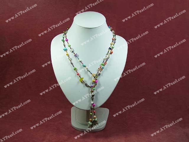 dyed pearl necklace