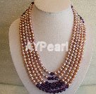 Amethyst pearl necklace