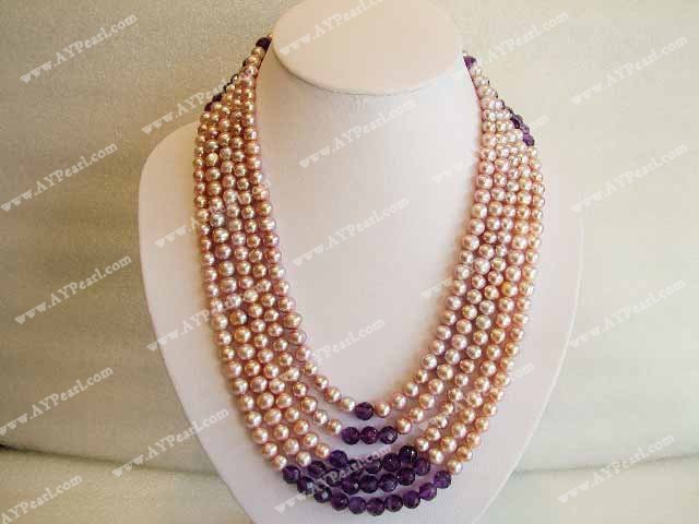 Amethyst pearl necklace