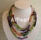 Wholesale Gemstone Jewelry-multicolor gem necklace