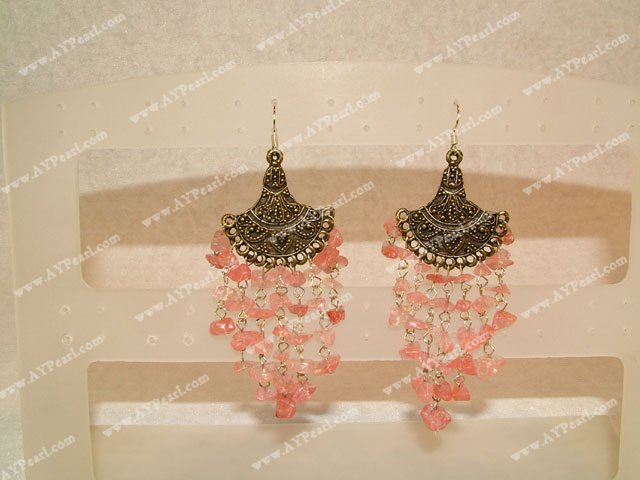 Cherry quartz earring