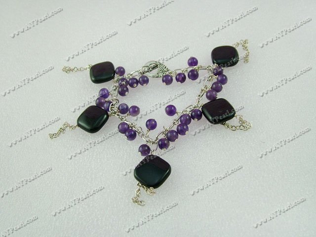 amethyst black agate bracelet