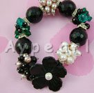 Wholesale Gemstone Jewelry-pearl black agate bracelet