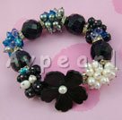 Wholesale Gemstone Jewelry-blue sandstone pearl crystal bracelet