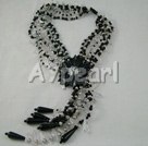 Wholesale Jewelry-white crystal black agate necklace