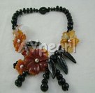 Wholesale Gemstone Necklace-black red agate necklace