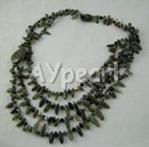 Wholesale Gemstone Necklace-flashing stone black agate necklace