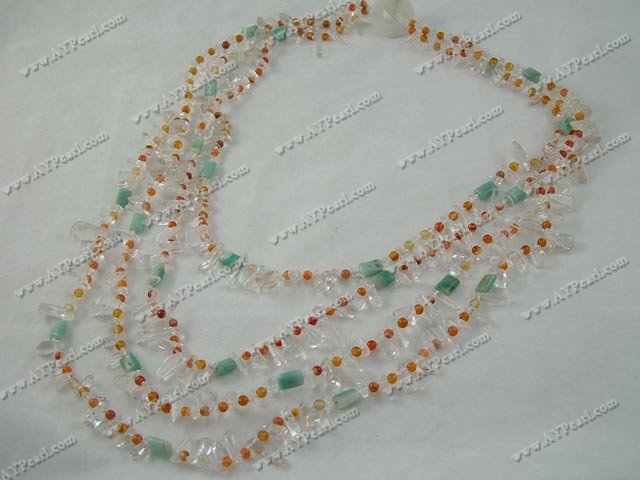 agate white crystal necklace