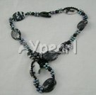 Wholesale Gemstone Jewelry-black agate pearl set