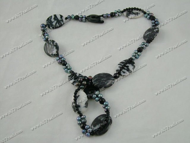 black agate pearl set