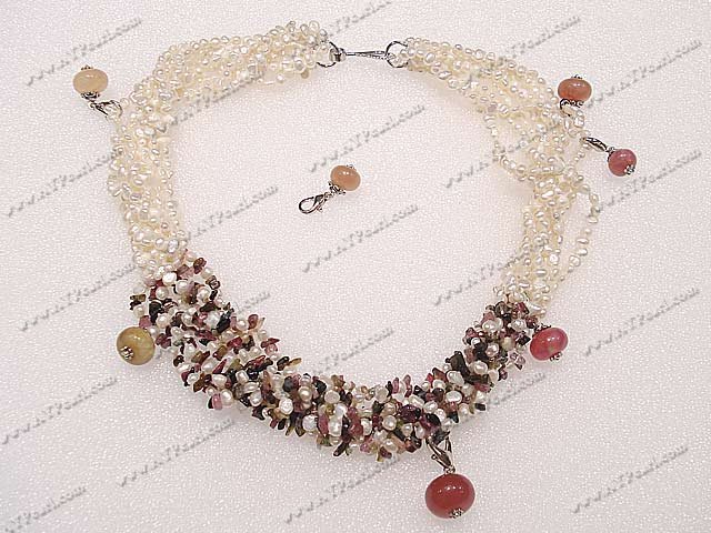 Tourmaline pearl necklace