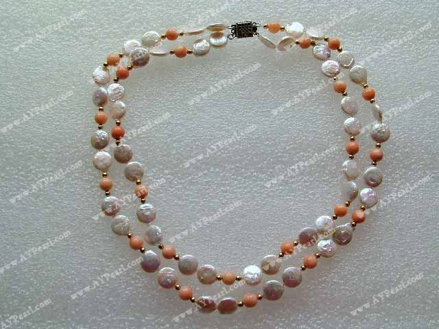 coral pearl necklace