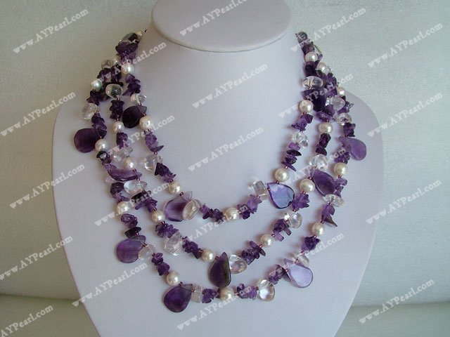 Amethyst pearl necklace