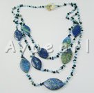 Wholesale Gemstone Necklace-black stone pearl lapis lazuli necklace