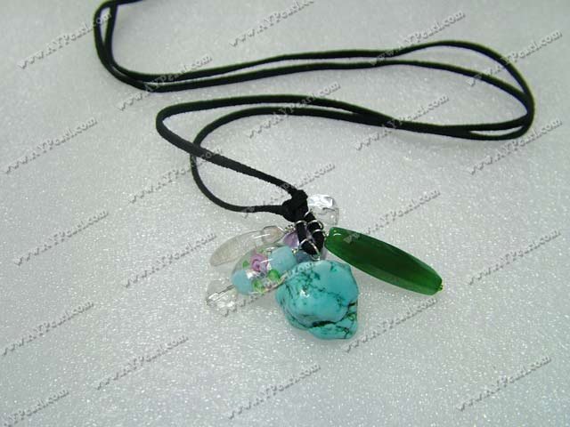 colored glaze crystal turquoise necklace