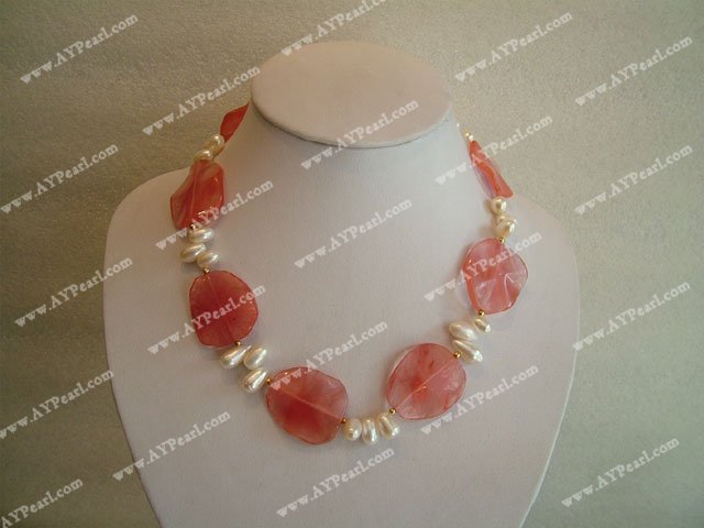 Cherry quartz necklace