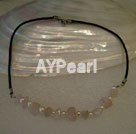 Wholesale Gemstone Jewelry-pearl Rose quartz necklace