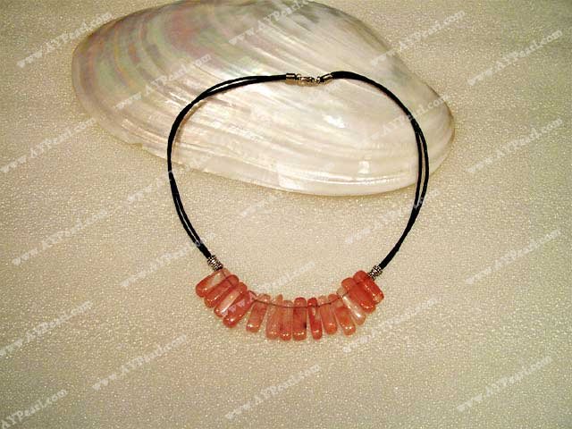 Cherry quartz necklace