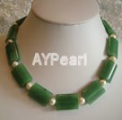 Wholesale Gemstone Jewelry-aventurine pearl necklace