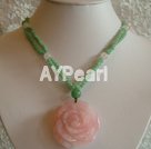 Wholesale Gemstone Necklace-Rose quartz necklace