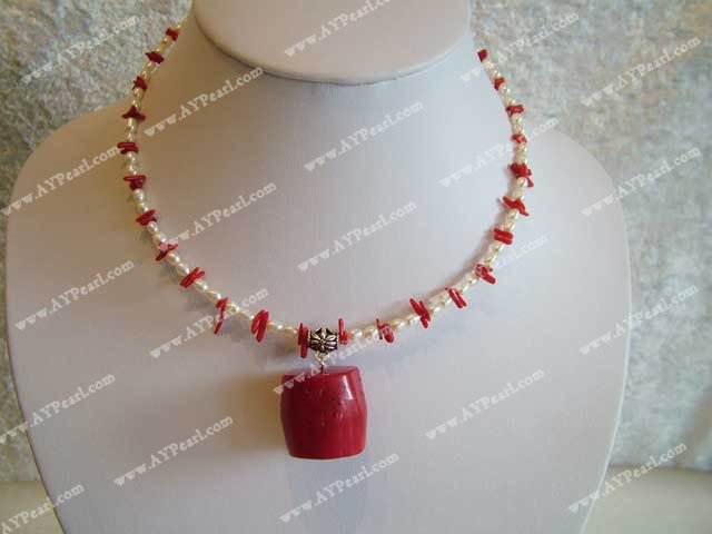 coral pearl necklace