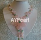 Wholesale Gemstone Necklace-Rose quartz aventurine necklace