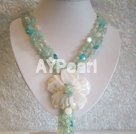 Aquamarine shell necklace