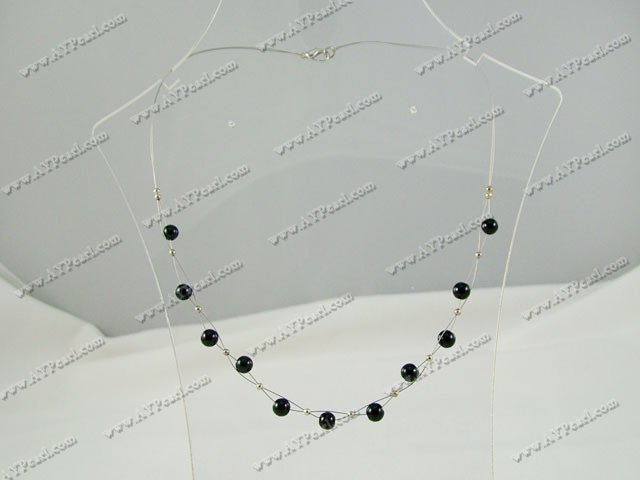 schwarze Perle Halskette