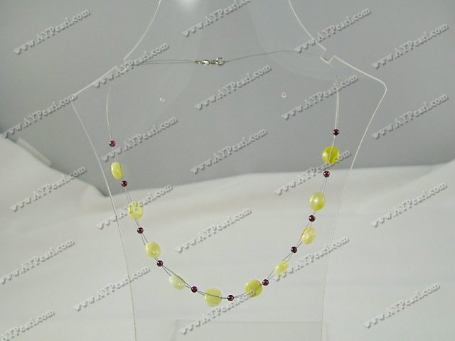 Garnet lemon stone necklace