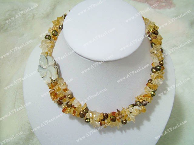 pearls and citrine necklace