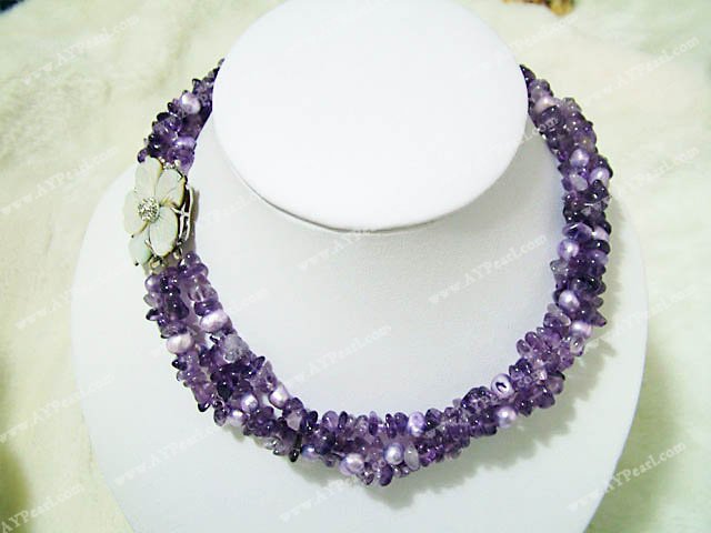 pearls and Amethyst necklace