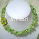 Wholesale Gemstone Necklace-pearls Green rutilated quartz necklace